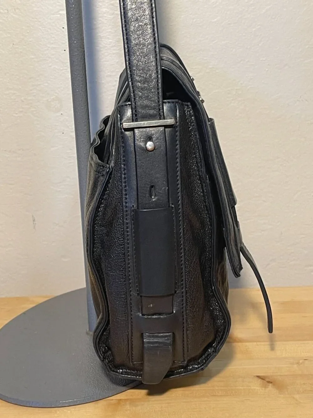 Cole Haan Black Leather Messenger Bag Professional Laptop Work Crossbody